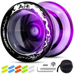 7YO AOE Yoyo Professional Responsive Yoyo for Kids, Beginner Yo-yo with Deep Finger Holes, Plastic Trick Yo Yo with Unresponsive Bearing + 10 Strings + Storage Bag
