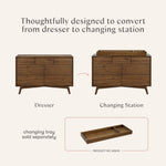 Babyletto Palma 7-Drawer Assembled Double Dresser in Natural Walnut, Greenguard Gold Certified