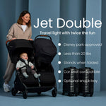 Silver Cross Jet Double - Full Size Side by Side Double Infant & Toddler Stroller - Lightweight, Compact & Easy to Fold, with All-Terrain Wheels – Disney Park Approved