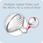 NUK Simply Natural Baby Bottle Nipples - Slow Flow, Silicone, Extra Soft, Anti-Colic Air System, BPA-Free, Pack of 2