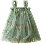 NNJXD Baby Girl Tulle Dress Casual Flower Embroidery Toddler Dresses