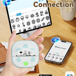 NDYIN Sticker Printer, PrintPods Mini Printer, Bluetooth Portable Sticker Maker with 3 Rolls Paper, Print Pod Inkless Thermal Printer for iPhone, Impresora Portátil for Notes, Journal, DIY, Kids Gift