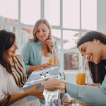 Baby Shower Gifts Set | 7 Pieces Baby Gift Box for Infant Boy or Girls 0-12 Months | Cute Baby Shower Gift' with Newborn Blanket, Security Blanket, Wooden Rattle Toy, Baby Bib and Socks, Greeting Card