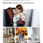 Papablic Portable Bottle Warmer Pro — 115W Fastest Heating, Built-in Sterilizer, Baby Milk Warmer On The Go for Travel and Home, 5 Temp Settings and Keep Warm for Breastmilk & Formula (Mint Green)