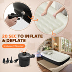 Abdtech Inflatable Toddler Travel Bed - 60 Inches Portable Toddler Air Mattress with Four Safety Sides - High-Speed Pump and Carry Bag - Comfortable Mattress & Easy to Inflate and Deflate - Black