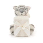 Jellycat Bashful Snow Tiger Soother Stuffed Animal, 13.5 inches- Security Blanket & Lovey for Babies - Baby Gift