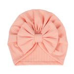 QandSweat 0-24 Months Newborn Girls' Hats Cotton Linen Cap Infant Big Bow Hat Baby Shower(8 Pack)