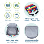 Wildkin Kids ECO rPET Insulated Lunch Box – Keeps Food Hot or Cold, Easy-Clean Lining, Mesh Pockets & BPA-Free – Boys & Girls, Ideal for School, Travel & Daycare – Rainbow Stripe