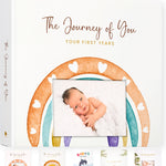 Baby Album Memory Book for Girl or Boy - First 5 Years Unisex Bohemian Rainbow Keepsake Journal to Log Newborn Milestone - Photo Album Scrapbook for Baby Shower - Unique New Parents Gifts for Couples