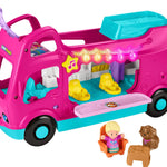 Fisher-Price Little People Toddler Toy Barbie Dreamcamper RV Playset with Music Lights & Figures for Pretend Play Kids Ages 18+ Months