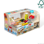 Melissa & Doug Slice-Stack-Serve, Wooden Sandwich Counter Pretend Play Store with Play Food Toys, Play Money & Deli Slicer, Preschool Toys for Kids 3+