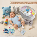 30-Piece Baby Shower Gifts for Boys, Newborn Essentials Must Haves,Large Baby Boy Gift Basket Set Essential Stuff,Gender Reveal Gifts,Rattle Swaddle,Blue,Baby Registry Search,Diaper Caddy Organizer