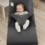 BabyBjörn Bouncer Bliss, Charcoal Gray, 3D Jersey 2-in-1 Adjustable Baby Bouncer Seat and Toddler Chair, Newborn to Toddler (8-29 lbs), 4 positions, Lightweight & Portable