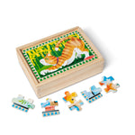 Melissa & Doug 4‑in‑1 Wooden Pets Jigsaw Puzzle Set, 48 Pieces with Storage Box, Toddler Puzzle Toy for Kids Ages 3+ - FSC Certified