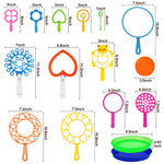 Roberly 28 Pcs Big Bubble Wands Set Bulk for Kids Summer Outdoor Activities Party Favors Gifts Birthday Games, Giant Bubbles Making Toys with Tray