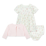 Little Me Clothes for Baby Girls' Bunny Dress Set with Panty, Green, 12 Months