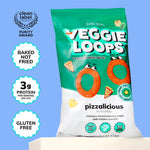 Little Spoon Pizzalicious Veggie Loops, Chickpea and Spinach Snack, Baked Not Fried, Avocado Oil, Hidden Veggies, Tastier Snacks for Kids, 3g Protein, Gluten-Free, 4 Pack
