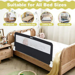 INFANS Bed Rail for Toddlers, 58" Foldable Safety Baby Crib Rail Fit for Kids Twin, Extra Long Swing Down Bed Guardrail for Convertible Crib, Queen, Full, King Mattress Side Guard (Black)
