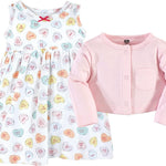 Hudson Baby Baby Girls' Cotton Dress and Cardigan Set