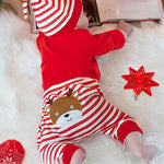 Von kilizo Baby Girl Christmas Outfit Baby Girl Long Sleeve Rompers Striped Pant Sets My First Christmas Baby Girl Outfit