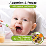 KeaBabies Silicone Baby Food Freezer Tray with Clip-on Lid, 2oz x 10 Pods Baby Food Freezer Molds, Breast Milk Freezer Tray, Dishwasher, Microwave, BPA-Free Baby Food Storage Tray(Chai Latte)
