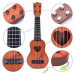 YEZI Classical Ukulele for Kids, Mini Toddler Guitar Toy with Pick, Educational Musical Instrument for Preschool Boys Girls, Early Learning Music Toy for Ages 3 4 5 6+ Years Old, Brown
