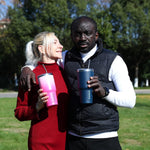 BJPKPK 30oz Stainless Steel Tumbler Color Block Insulated Tumblers Cup with Lid and Straw, Double Walled Travel Coffee Mug,Mint