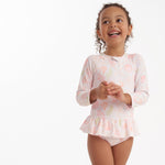 Gerber Toddler Girls' Rashguard, Shells, 4T