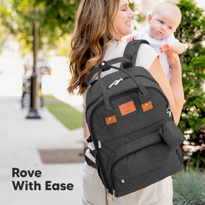 KeaBabies Diaper Bag Backpack - Large Baby Diaper Bag with Changing Pad, Baby Boy, Girl, Travel Backpack for Mom and Dad, Waterproof, Multi Function Durable (Charcoal)