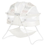 Dream On Me Karley Bassinet, Award Winner Lightweight Travel Baby Bassinet, Foldable Bedside Sleeper, Adjustable Double Canopy, Spacious Design, Soft Fabric, Storage Basket – Dove White