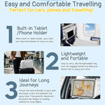 Toddler Airplane Bed, Toddler Travel Bed Airplane Seat Extender for Kids, Plane Tray Cover with Built-in Holder, Baby Travel Essentials for Flying, Portable Plane Footrest for Kids Grey