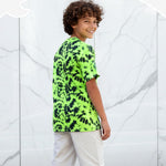PATPAT Boys Tie Dye T-Shirts Size 8-9 Years Green Short Sleeve Crewneck Neon Shirt Kids Casual Hippies Clothes
