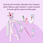 Melissa & Doug Created by Me! Wooden Princess Wand, Arts & Crafts Kit with Paint, Glitter Stickers, Ribbons & More, Princess Toys for Kids 4+