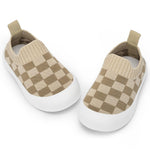 BACSAC Baby Toddler Infant Unisex Brown Checkered Mesh Breathable Walking Shoes 9-12 Months