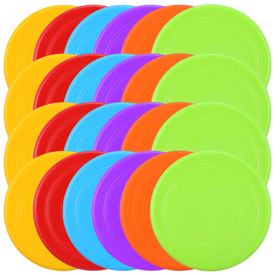 JOUTYFOR 24pcs Pet Flying Disc 7 Inch Silicone Flying Disks Bulk for Dog Outdoor Backyard Lawn Sports, 6 Colors