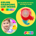 JOYIN 12 PCS Light Up Bath Toys, Toddler Flashing Colourful LED Bathtub Mermaid Toy, Baby Bathtime Floating Rubber Shower Gifts for Infant Kids Girls Valentines Easter Basket Stuffers Pool Party Favor