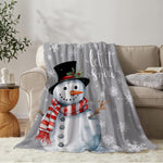 YeeJu Christmas Throw Blanket Baby Small Gray Christmas Snowman Blanket Toddler Infant Swaddle Pet Crib Soft Lightweight Fuzzy Plush Fleece Blankets and Throws Xmas Winter Holiday Blanket 30x40