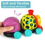 iPlay, iLearn Baby Toy Train, Infant Soft Cars for 6-12 Month Boy, Musical Push N Go Truck, Toddler Sensory Ball Rattle, Development Grasp Babies Birthday Gift 7 8 9 10 11 18 Month 1 2 Year Old Girl