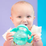 Nuby 3 in 1 Baby Bottle to Training Sippy Cup - 8 Oz Toddler Cups Spill Proof with Soft Spout, Nipple & Removeable Grip Handles - BPA Free & Dishwasher Safe (Pink)