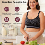 Momcozy Seamless Pumping Bra Hands Free, Fixed Padding Hands-Free Pumping & Nursing Bra, Wireless Comfort Pumping Bra