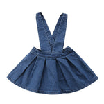ZAXARRA Toddler Baby Girls Strap Suspender Skirt Overalls Dress Outfit (Blue, 6-12 Months)