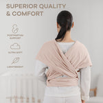 Comfy Cubs Baby Wrap Carrier - Soft & Secure Fit Cotton Blend Baby Carrier Newborn to Toddler - Hands-Free & Lightweight Infant Wrap - Adjustable, One Size Fits All Toddler Sling - Blush