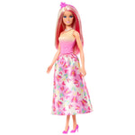 Barbie Royal Doll with Pink & Blonde Fantasy Hair, Colorful Accessories, Pink Ombre Bodice & Butterfly-Print Skirt