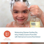 Happy Cappy Baby Shampoo and Body Wash - Eczema Body Wash for Kids, Toddler, Adults, Helps with Dryness, Reduces Itching, Irritation, and Redness, Dermatologist Tested, Fragrance Free - 8 Fl Oz