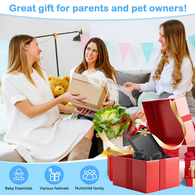 Dual Baby Car Camera for 2 Kids - 6.9” HD Display with Ambient Lighting, Rotatable Night Vision Cameras, Easy Setup, Ideal for Parents, Grandparents, Nannies, Safe & Clear Viewing