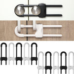 Jetec 10 Pieces Cabinet Locks for Babies, U-Shaped Proofing Drawers Safety Child Locks Adjustable, Easy to Use Childproof Latch for Knob Handle on Kitchen Door Storage Cupboard Closet (White)