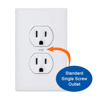 Safety Innovations Self-Closing Babyproof Outlet Covers - (For Center Screw Outlets Only) An Alternative To Wall Socket Plugs for Child Proofing, (12-Pack), (1-Screw), (White) White)