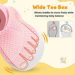 FEETCITY Baby Walking Shoes Boys Girls Baby Slip On Shoes Infant Barefoot Sneakers Lightweight Wide Infant Crib Shoe Pink