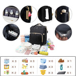 ANWTOTU Diaper Bag with Changing Station,Diaper Bag Backpack,7 in 1 Travel Baby Diaper Bag,Mommy Bag With USB Charging Port (Black)