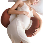 pobopobo Pregnancy Pillows for Sleeping,Pregnancy Pillow with Quiet Magic Tape, Adorable Bean Maternity Pillow with Silicone Belly Pad，Breathable&Silky Touch for All Season